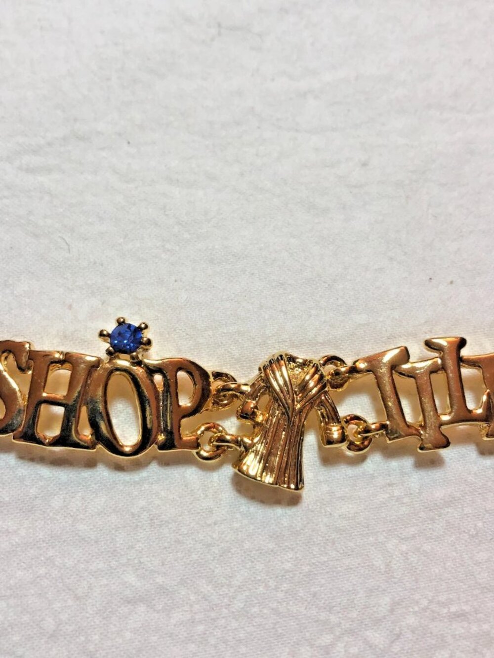 Shop Till You Drop Vintage Bracelet 1990's Signed AJC Gold-tone